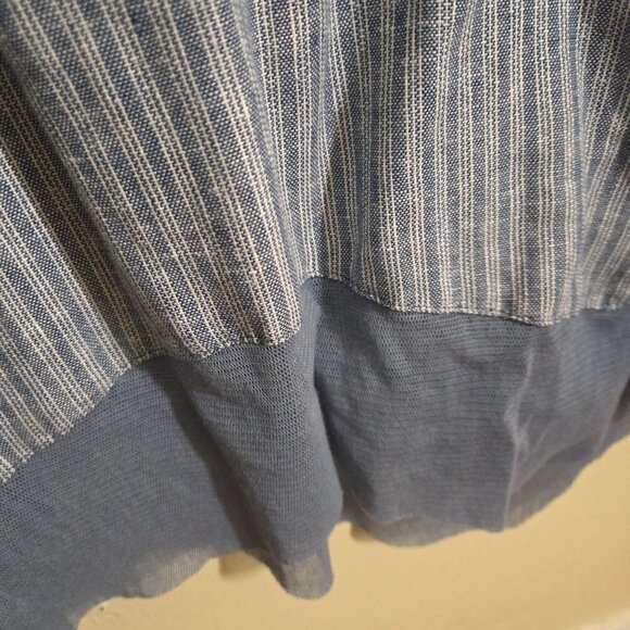 For Cynthia Blue Pin Striped Linen Blend Sheath Maxi Dress Size M - Picture 3 of 6